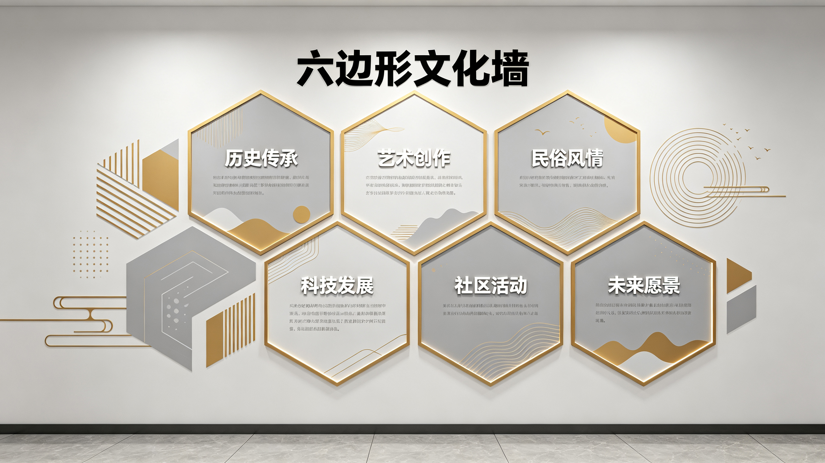 宜川企业文化墙 | 六边形信息美学